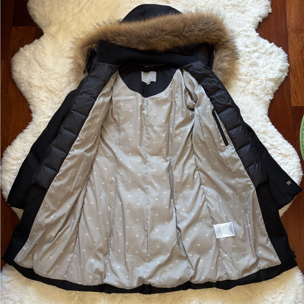Soia & Kyo Black Puffer Coat with Fur Trim - Picture 2 of 11